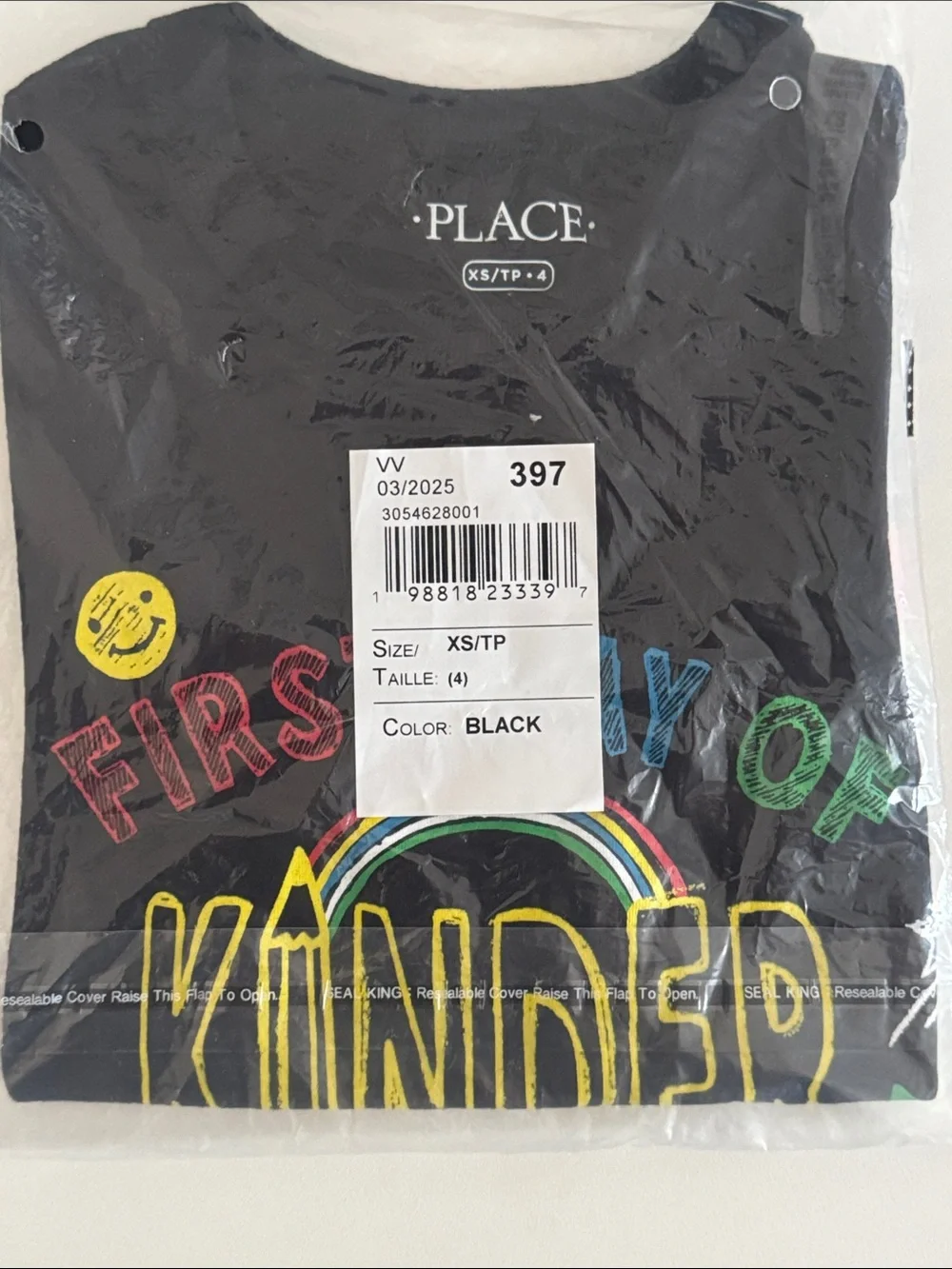 The Children's Place Black 'First Day of Kinder' Rainbow Graphic Tee
